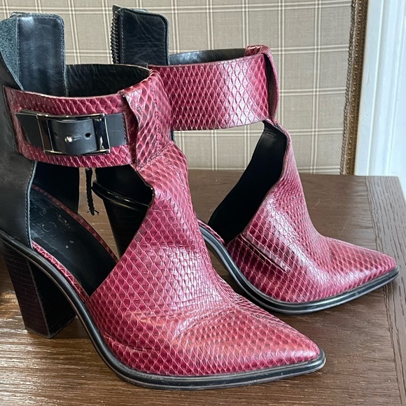 Tibi Burgundy and Black Cutout Booties size 38